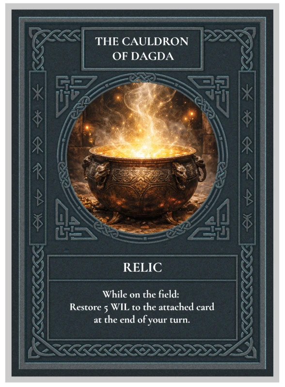 The printed Cauldron of Dagda Celtic Clash card