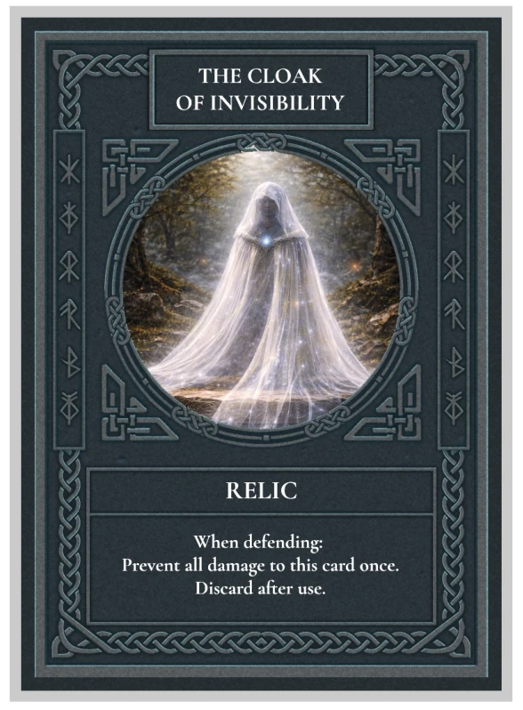 The printed Cloak of Invisibility Celtic Clash card