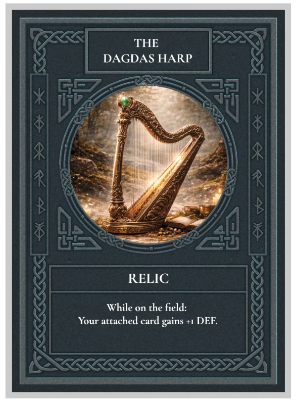 The printed Dagda's Harp Celtic Clash card