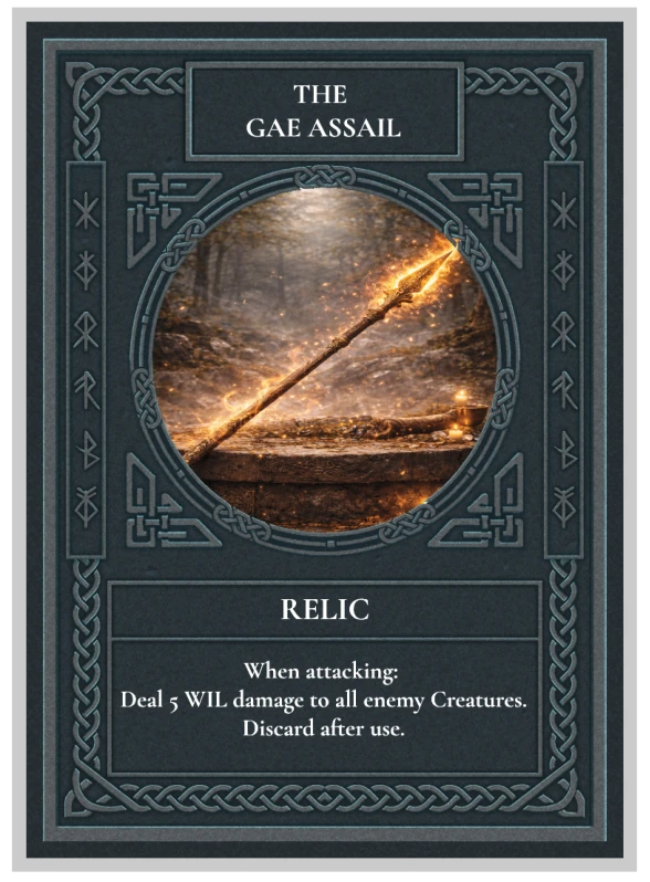 The printed Gáe Assail Celtic Clash card