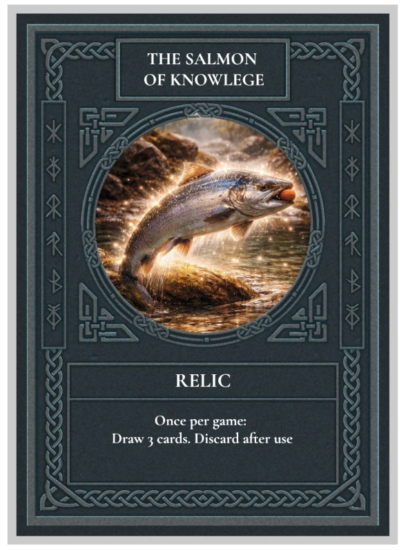 The printed Salmon of Knowledge Celtic Clash card